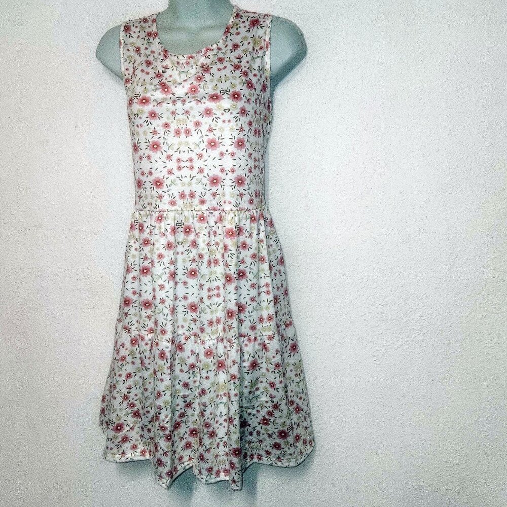 NCLOOK ** Dress. smock/peasant style. floral pattern. white& pink. XL   NWT